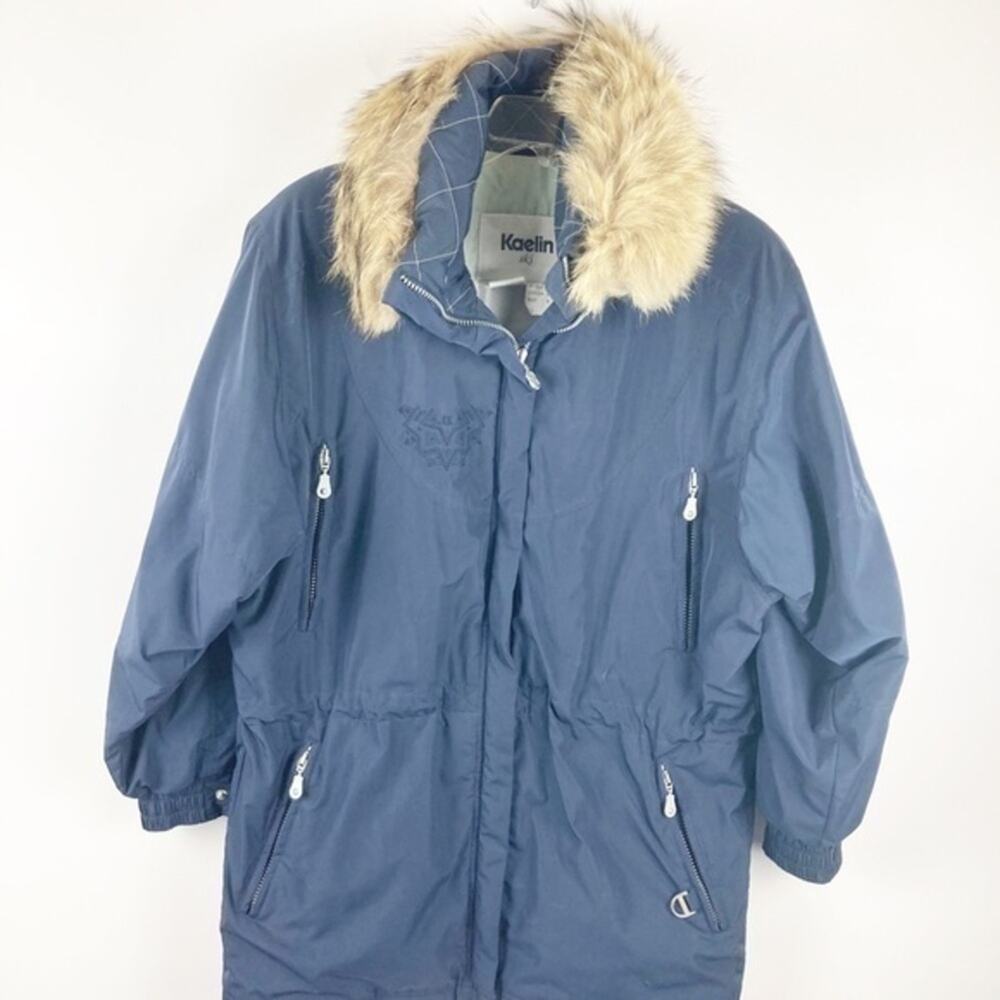 Kaelin Blue Fur Lined‎ Hooded Parka Ski Snowboard Thermolite Coat Size 8